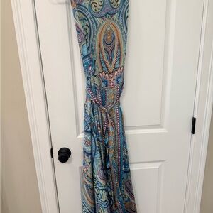 Blue Paisley Maxi Wrap Dress